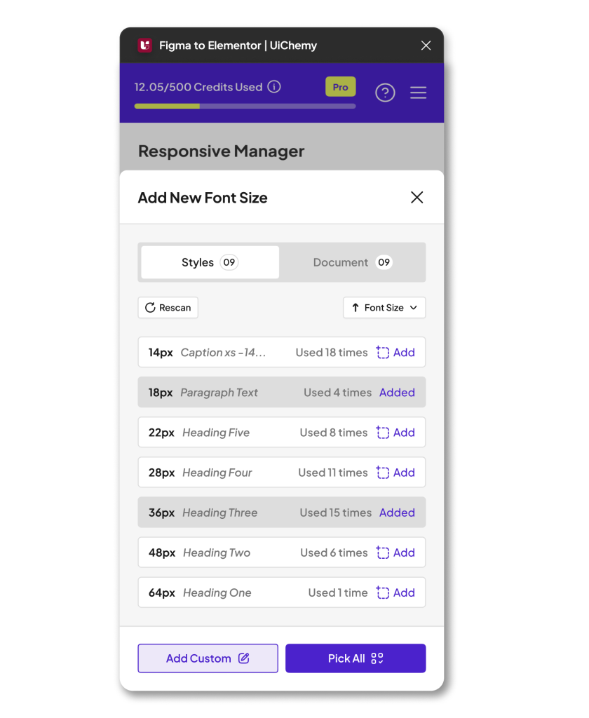 Responsive Manager Add Font Size 1