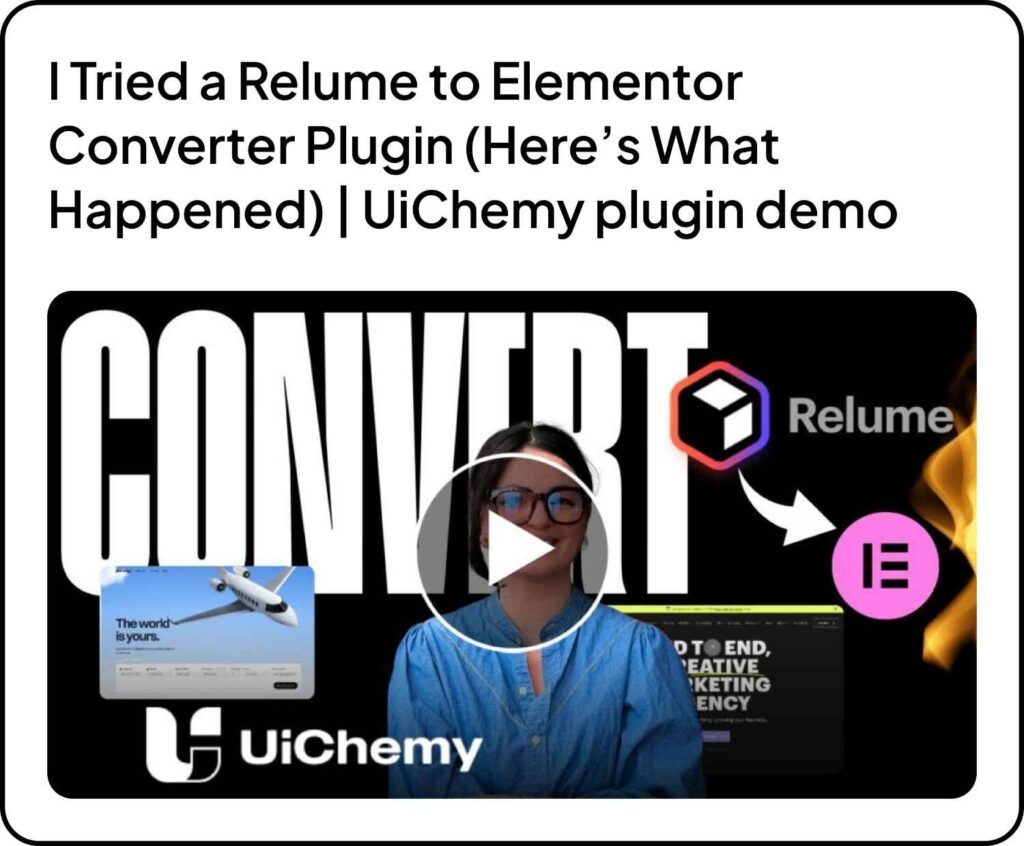 I Tried a Relume to Elementor Converter Plugin Heres What Happened UiChemy plugin demo