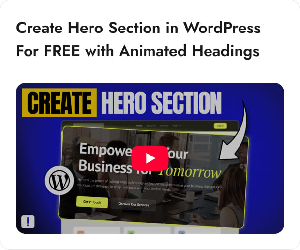 Create Hero Section in WordPress For FREE with Animated Headings 2