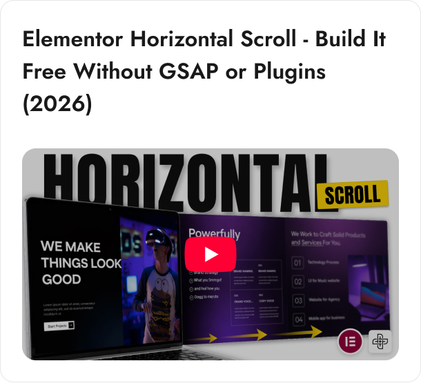 Elementor horizontal scroll 🗞️april 2026 update: mcp integration, gsap stagger, and full-card hover from the plus addons for elementor